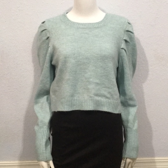 wild fable Sweaters - Wild Fable Baby Blue Puffy Sleeve Cropped Sweater